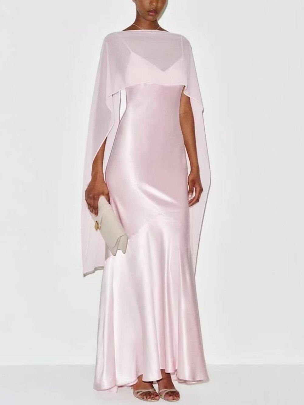 Reformation Tiffani Silk Maxi Dress Gown US2 Cherry Blossom Pink